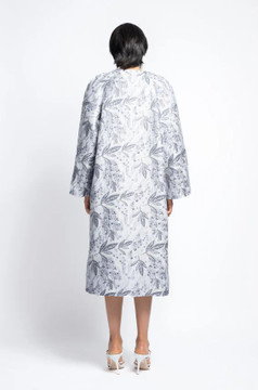Hand-Embroidered Shift Dress with Reversible Coat Hand-Embroidered Shift Dress with Reversible Coat