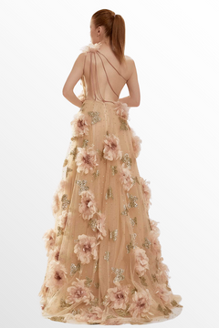 One-Shoulder Floral Gown One-Shoulder Floral Gown