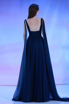 Mousseline Gown with Draping Mousseline Gown with Draping