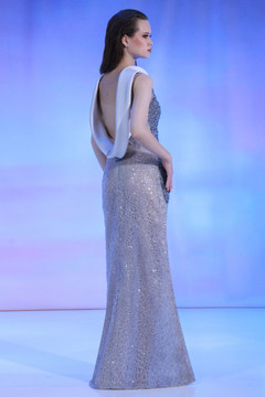 Silver Thread Sequined Gown Silver Thread Sequined Gown
