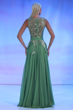 Mousseline Gown with Gold Lace Mousseline Gown with Gold Lace