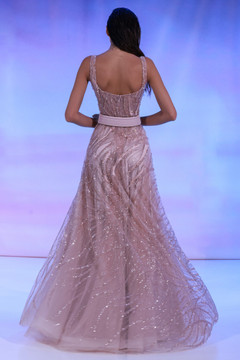 Sleeveless Fully-Beaded Gown Sleeveless Fully-Beaded Gown