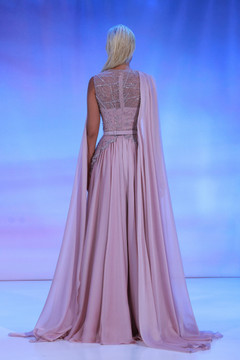 Mousseline Cape-Sleeve Gown Mousseline Cape-Sleeve Gown