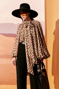 Animal Print Shirt with Crepe Trousers Animal Print Shirt with Crepe Trousers