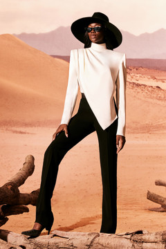 Satin Crepe Shirt with Trousers Satin Crepe Shirt with Trousers