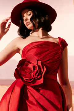 Taffeta Gown with Overskirt Taffeta Gown with Overskirt