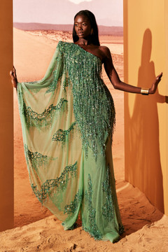 Asymmetrical Tulle Gown Asymmetrical Tulle Gown
