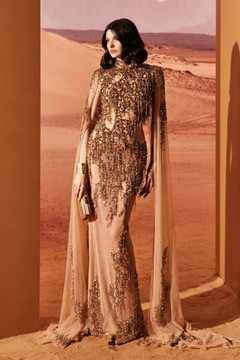 Embroidered Sequin Fringe Gown Embroidered Sequin Fringe Gown