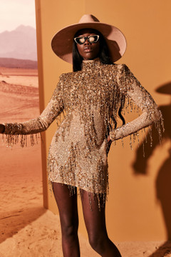 Embroidered Sequin Fringe Dress Embroidered Sequin Fringe Dress