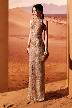 Sleeveless Collar Neck Gown Sleeveless Collar Neck Gown