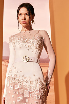 Crepe and Tulle Illusion Gown Crepe and Tulle Illusion Gown
