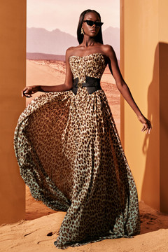 Strapless Silk Georgette Gown Strapless Silk Georgette Gown