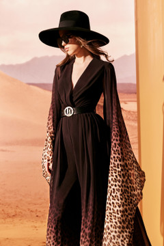 Silk Georgette Cape Sleeve Gown Silk Georgette Cape Sleeve Gown