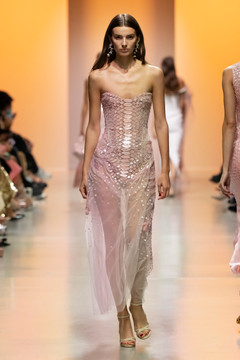 Beaded Tulle Strapless Dress Beaded Tulle Strapless Dress