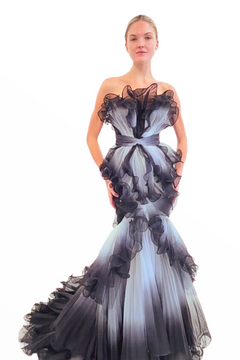 Strapless Ombre Gown Strapless Ombre Gown