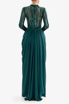 Draped Sequin Gown Draped Sequin Gown