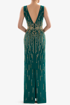 Crepe Beaded Gown Crepe Beaded Gown