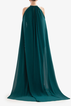 Pleated Gown with Cape Pleated Gown with Cape