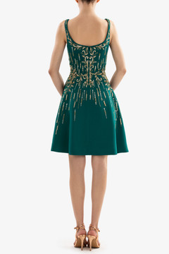 Short Crepe Beaded Dress Short Crepe Beaded Dress