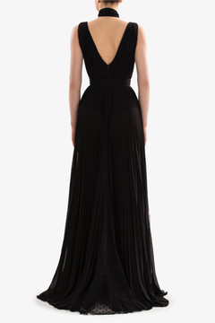Pleated Crepe Georgette Gown Pleated Crepe Georgette Gown