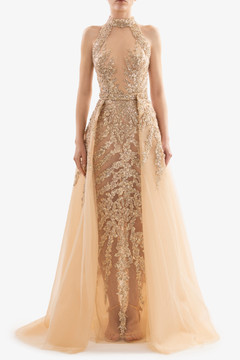 Beaded Gown with Overskirt Beaded Gown with Overskirt
