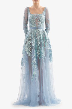 Embroidered Sleeved Gown Embroidered Sleeved Gown
