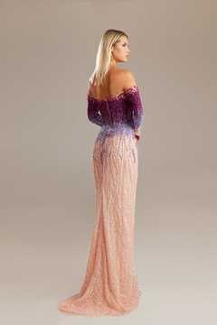 Fully Embellished Sleeved Gown Fully Embellished Sleeved Gown