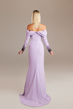 Sleeved Off Shoulder Gown Sleeved Off Shoulder Gown