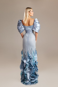 Short Sleeved Ruffled Gown Short Sleeved Ruffled Gown
