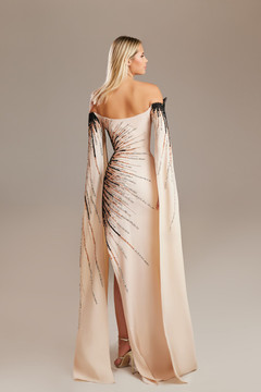 Off-Shoulder Cape Sleeve Gown Off-Shoulder Cape Sleeve Gown