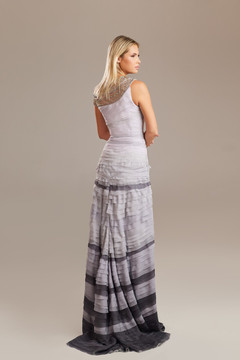 Layered Jewel Neckline Gown Layered Jewel Neckline Gown