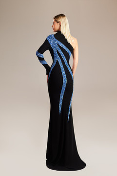Asymmetrical-Neckline Gown Asymmetrical-Neckline Gown