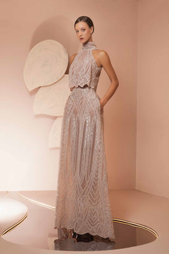 High Neck-Beaded Gown High Neck-Beaded Gown