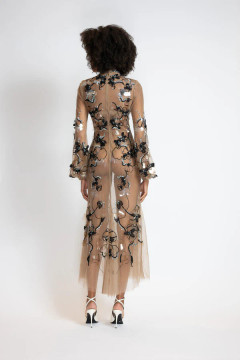 Glass Petal Embroidered Tulle Dress Glass Petal Embroidered Tulle Dress
