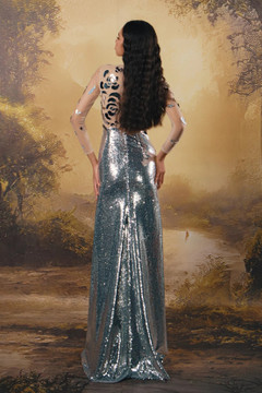 Embellished Long-Sleeve Gown Embellished Long-Sleeve Gown