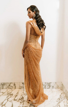 Draped Halter Neck Gown Draped Halter Neck Gown