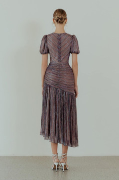 Pleated Sleeved Midi Dress Pleated Sleeved Midi Dress