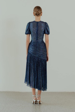 Pleated Short Sleeved Midi Dress Pleated Short Sleeved Midi Dress