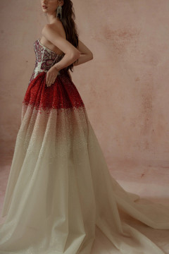 Strapless Gown with Detachable Skirt