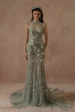 Embellished Cap Sleeved Gown Embellished Cap Sleeved Gown