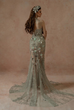 Embellished Cap Sleeved Gown Embellished Cap Sleeved Gown