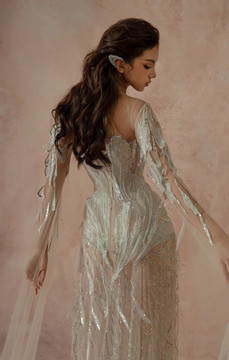Illusion Cape Sleeve Gown Illusion Cape Sleeve Gown