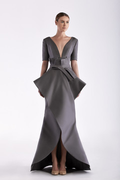Short Sleeve-Faille Gown Short Sleeve-Faille Gown