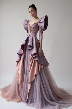 Sculpted Shoulder A-Line Gown Sculpted Shoulder A-Line Gown