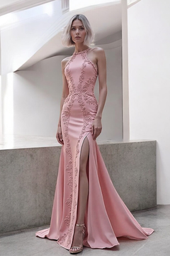 Sleeveless Simple Pattern Gown Sleeveless Simple Pattern Gown