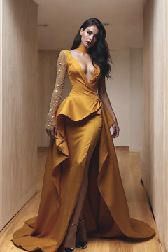 High Neck Plunging-V Gown High Neck Plunging-V Gown