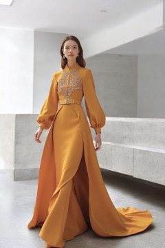 Belted Waist Full Gown Belted Waist Full Gown