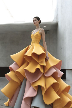 Ruffled Shoulder Strap Gown Ruffled Shoulder Strap Gown