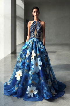 Azul Floral Halter Gown Azul Floral Halter Gown