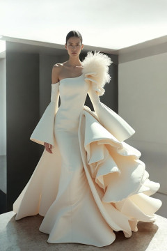 Side Ruffle Romain Gown Side Ruffle Romain Gown